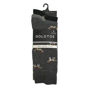 Gold Toe‎ Dogs/Ducks/Grey Dress Socks 3-Pack NWT